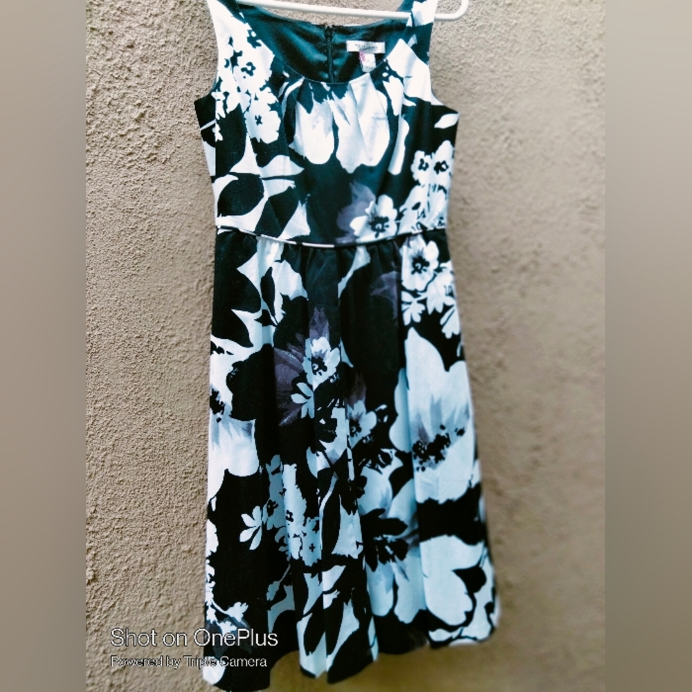 Asymmetrical Black and White Sleeveless Sundress